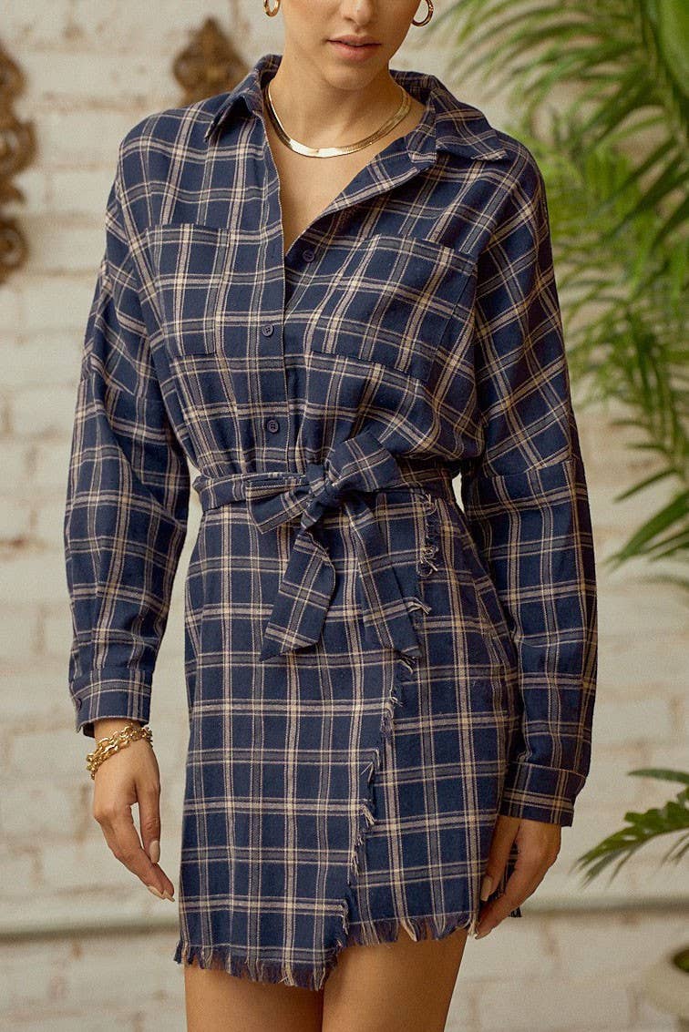 Presley Plaid Flannel Shirt Dress