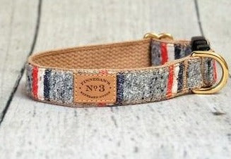 3/4" Heather Grey Stripe Collar