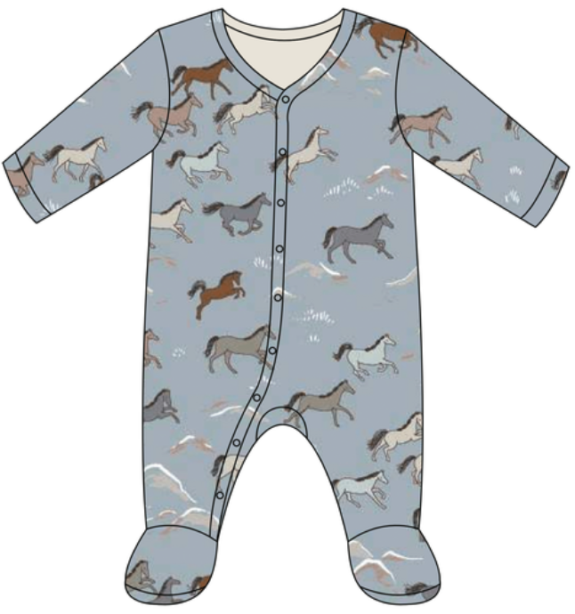 Wild Horses Bamboo Footie