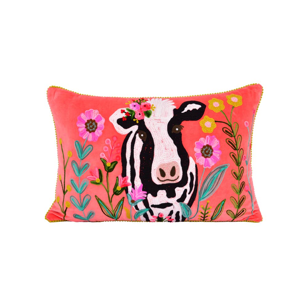 Artistic Cow Moment In Life Pillow