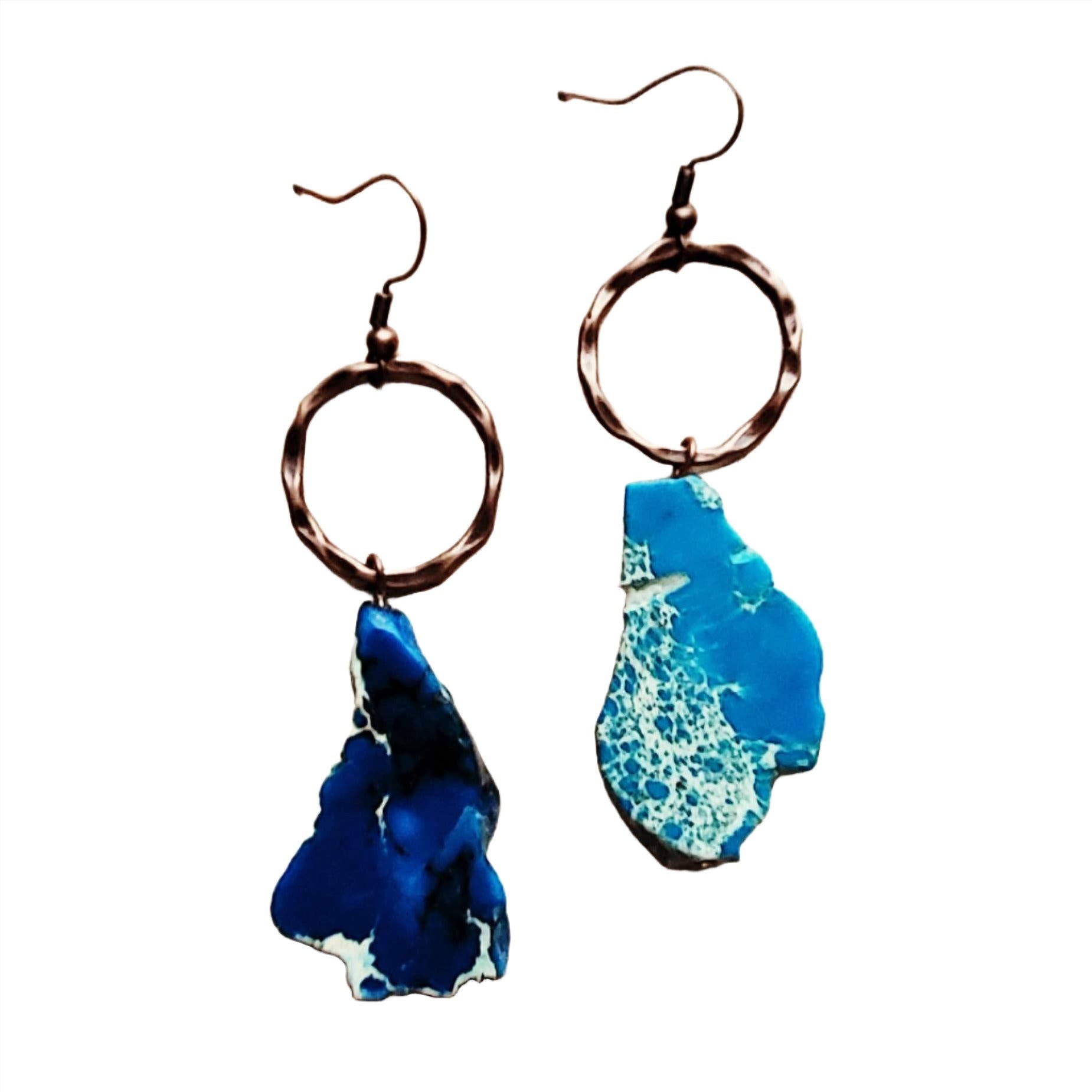 Blue Regalite Chunky Earrings 215p