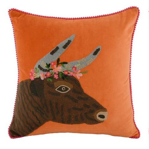 Flower Crown Cow Pillow