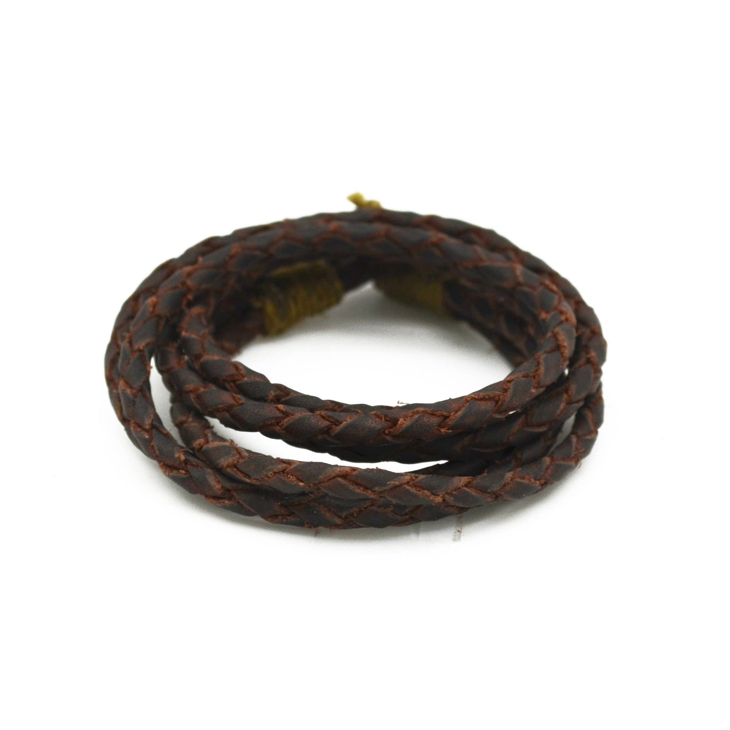 Aadi Brown Braided Leather Wrap Men&
