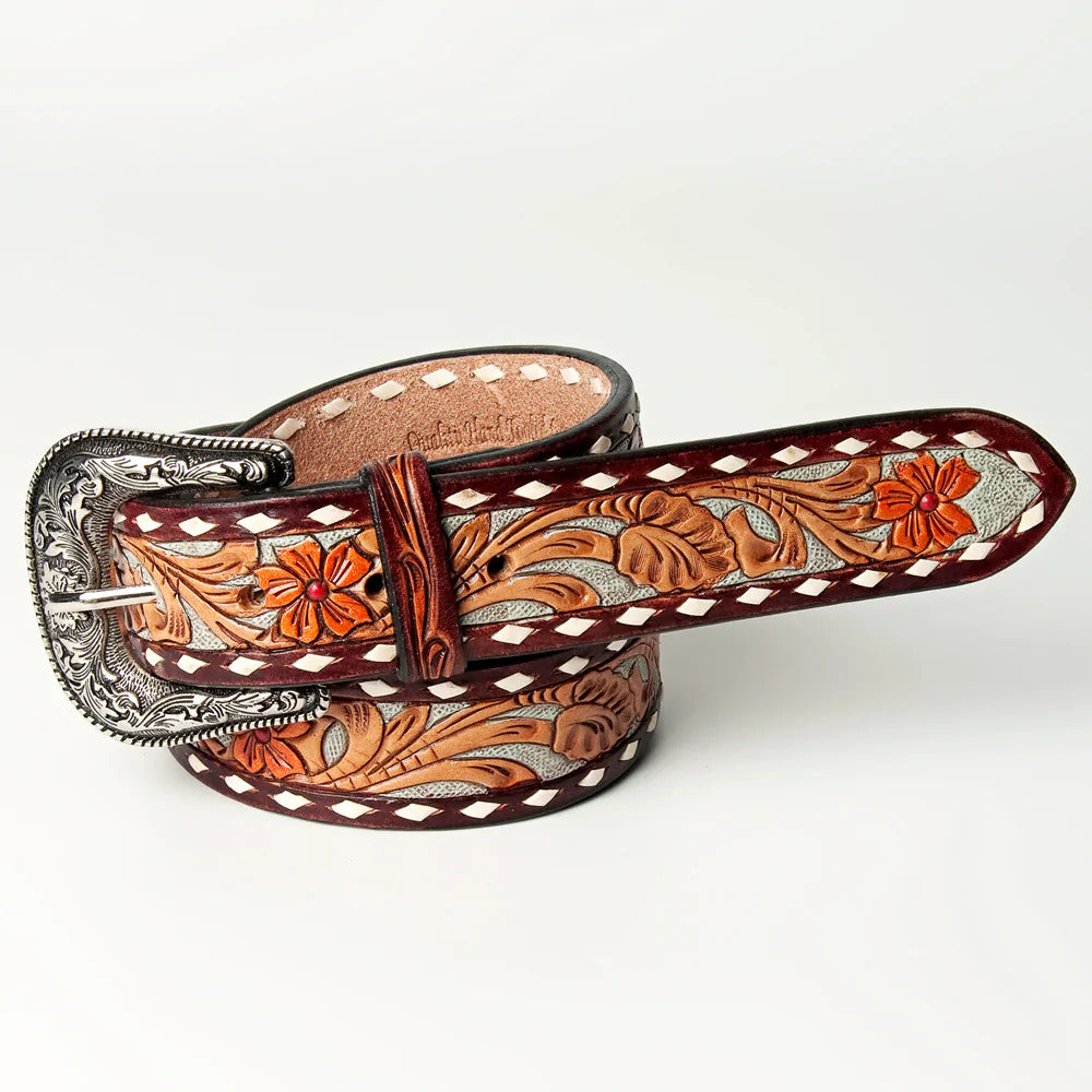 Loretta Buckstitch Tooled Leather Belt