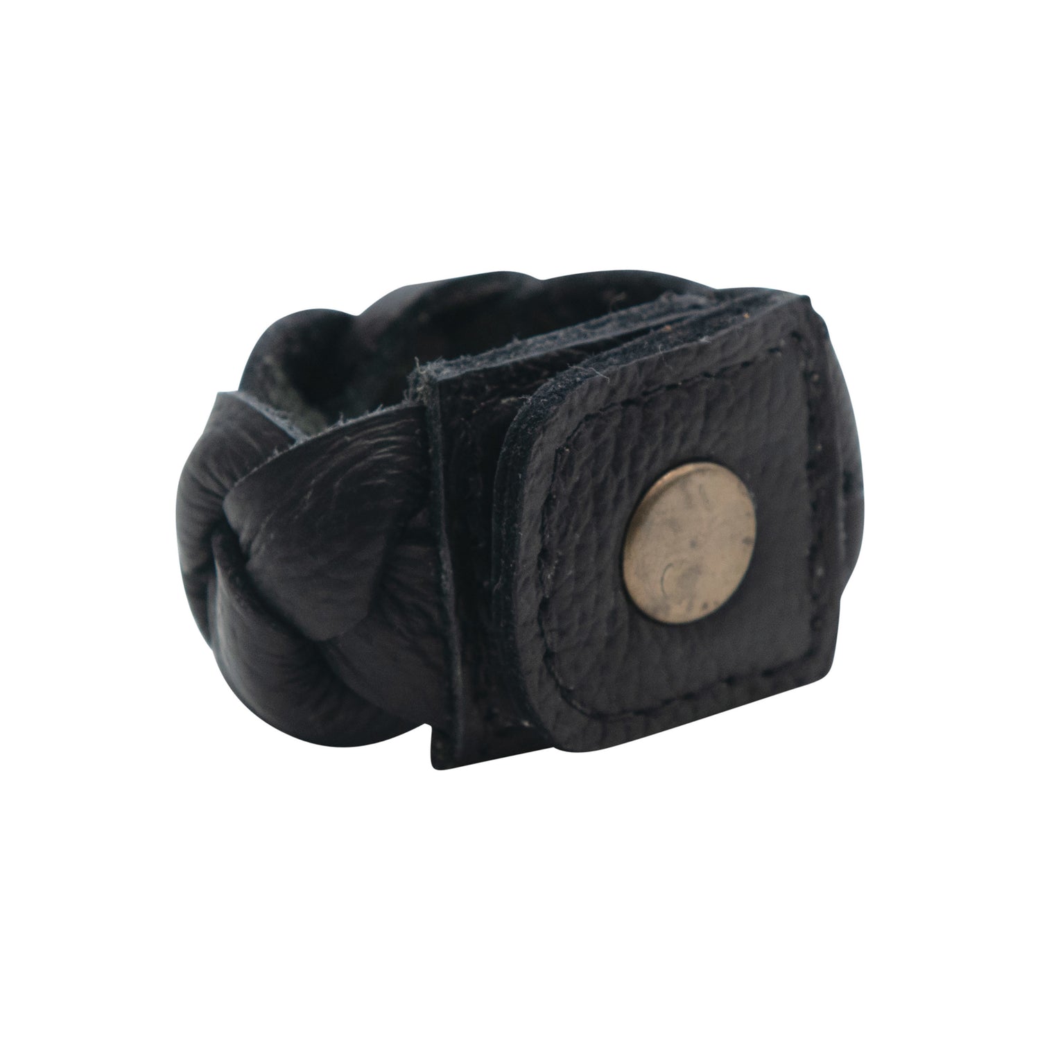 Braided Leather Napkin Ring with Snap Closure