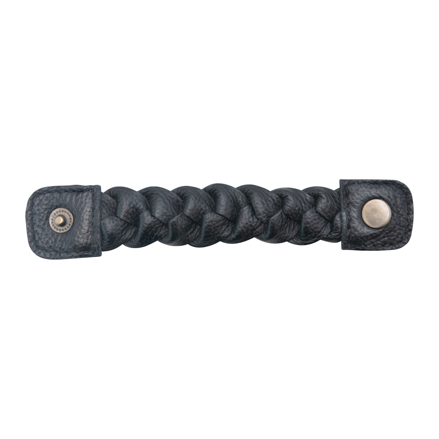 Braided Leather Napkin Ring with Snap Closure
