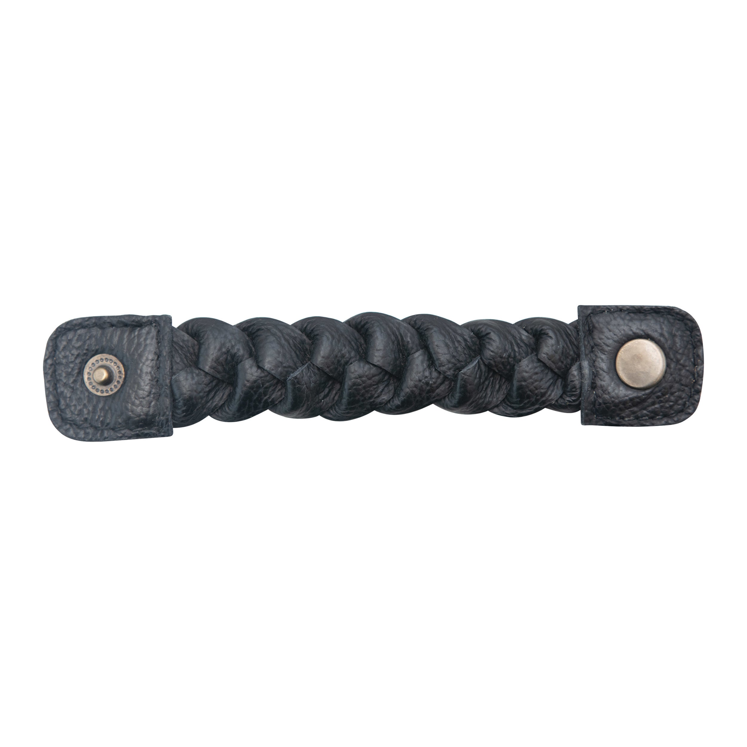 Braided Leather Napkin Ring with Snap Closure