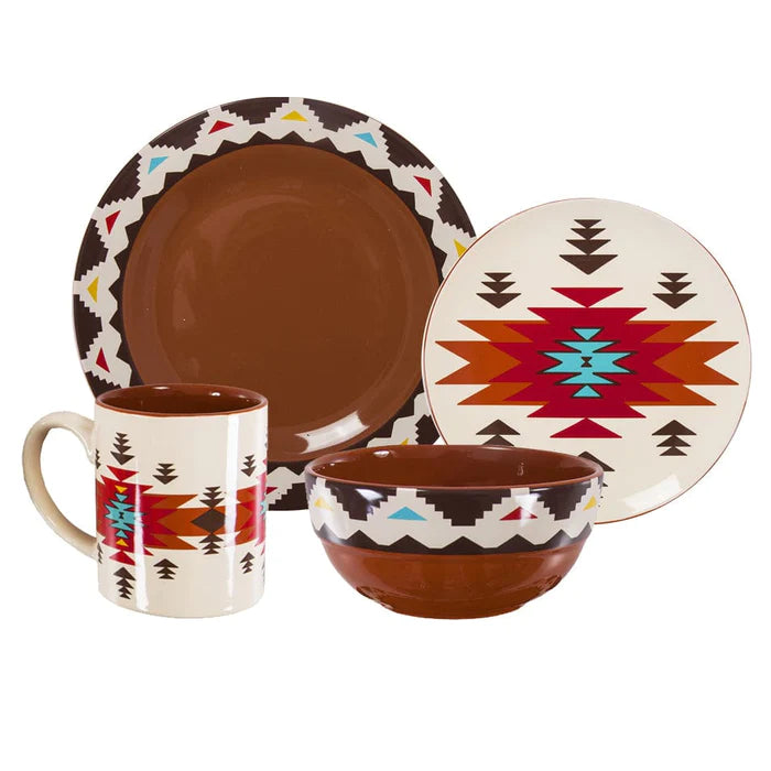 Del Sol Aztec 16Pc Ceramic Dinnerwear Set