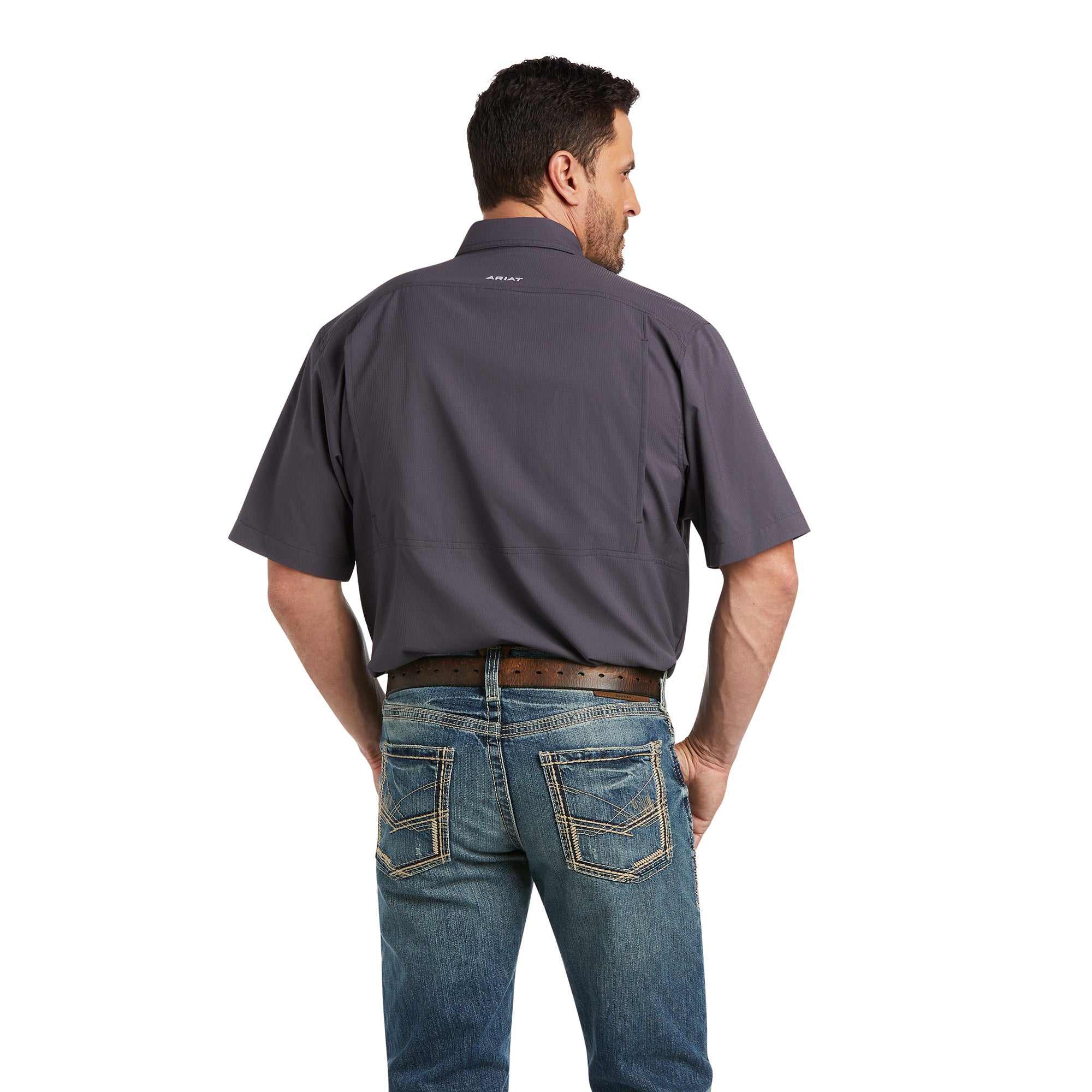 Ariat Mens Venttek Classic Short Sleeve Shirt Charcoal