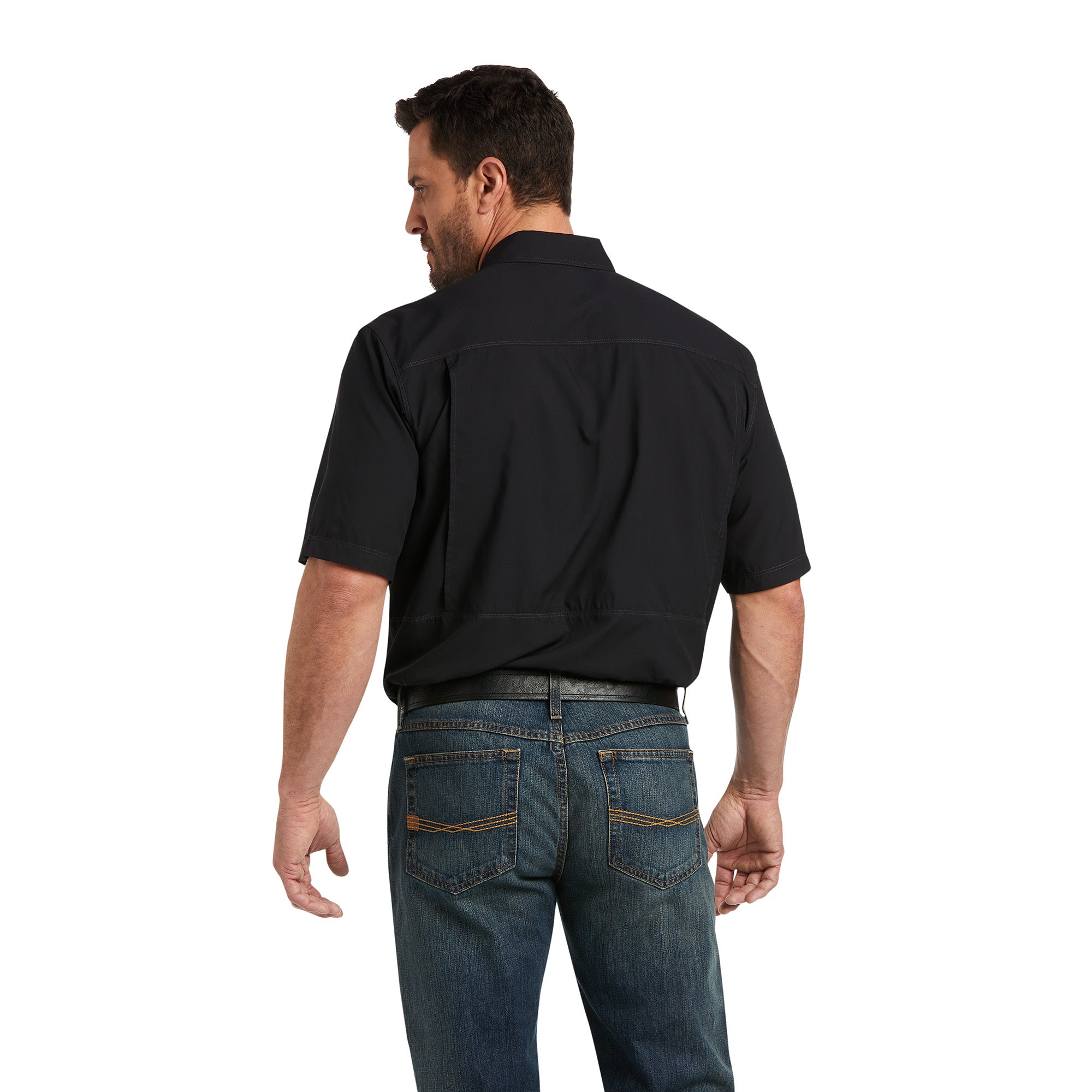 Ariat Mens Venttek Outbound Short Sleeve Shirt Black
