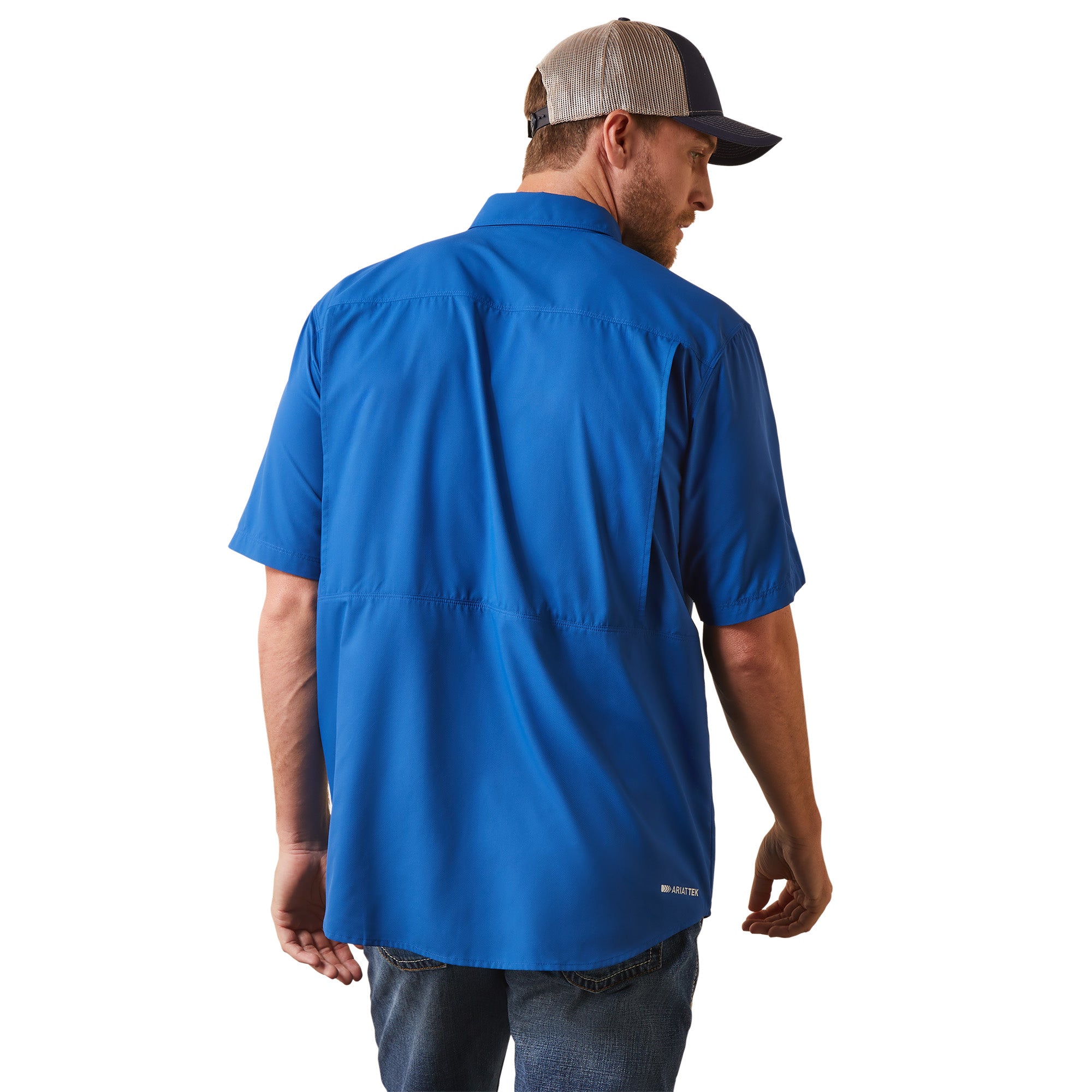 Ariat Mens Venttek Outbound Short Sleeve Shirt-True Blue