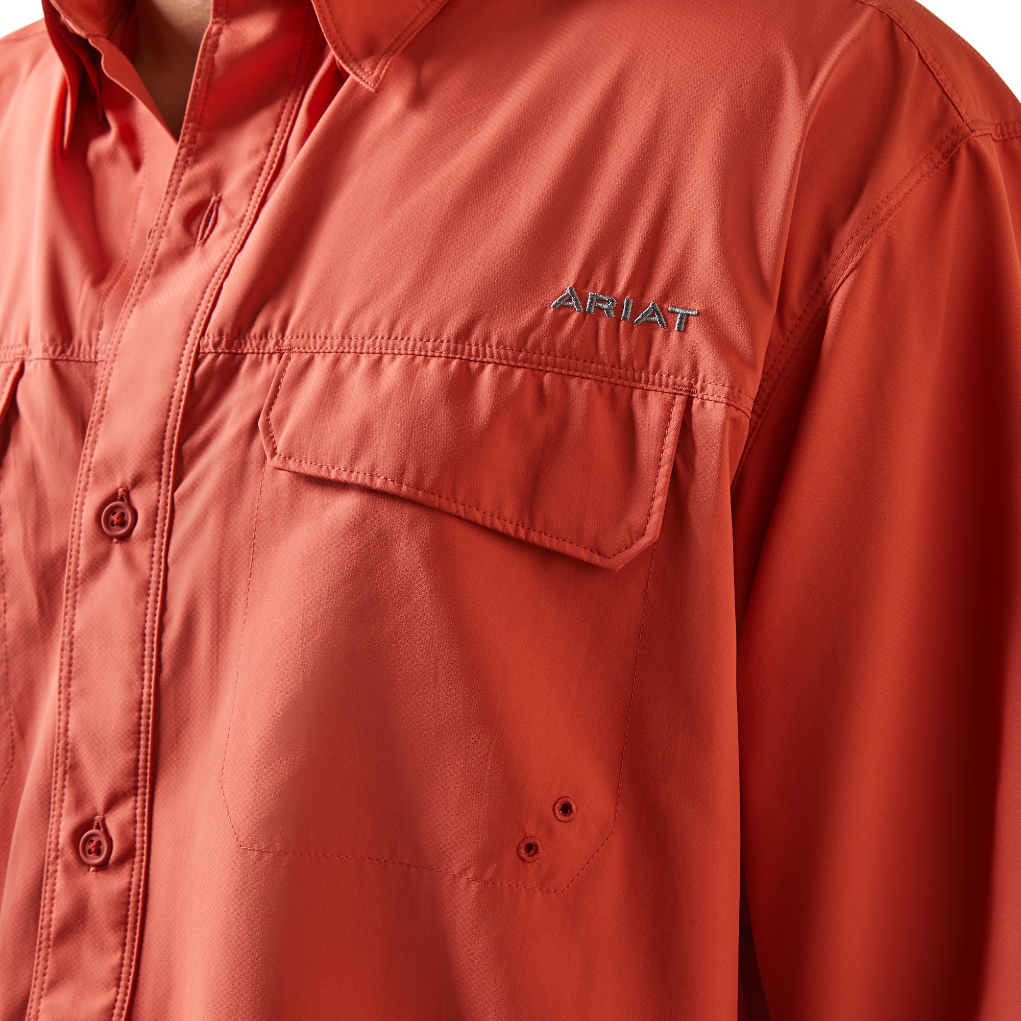 Ariat Mens Venttek Outbound Short Sleeve Shirt-Burnt Sienna