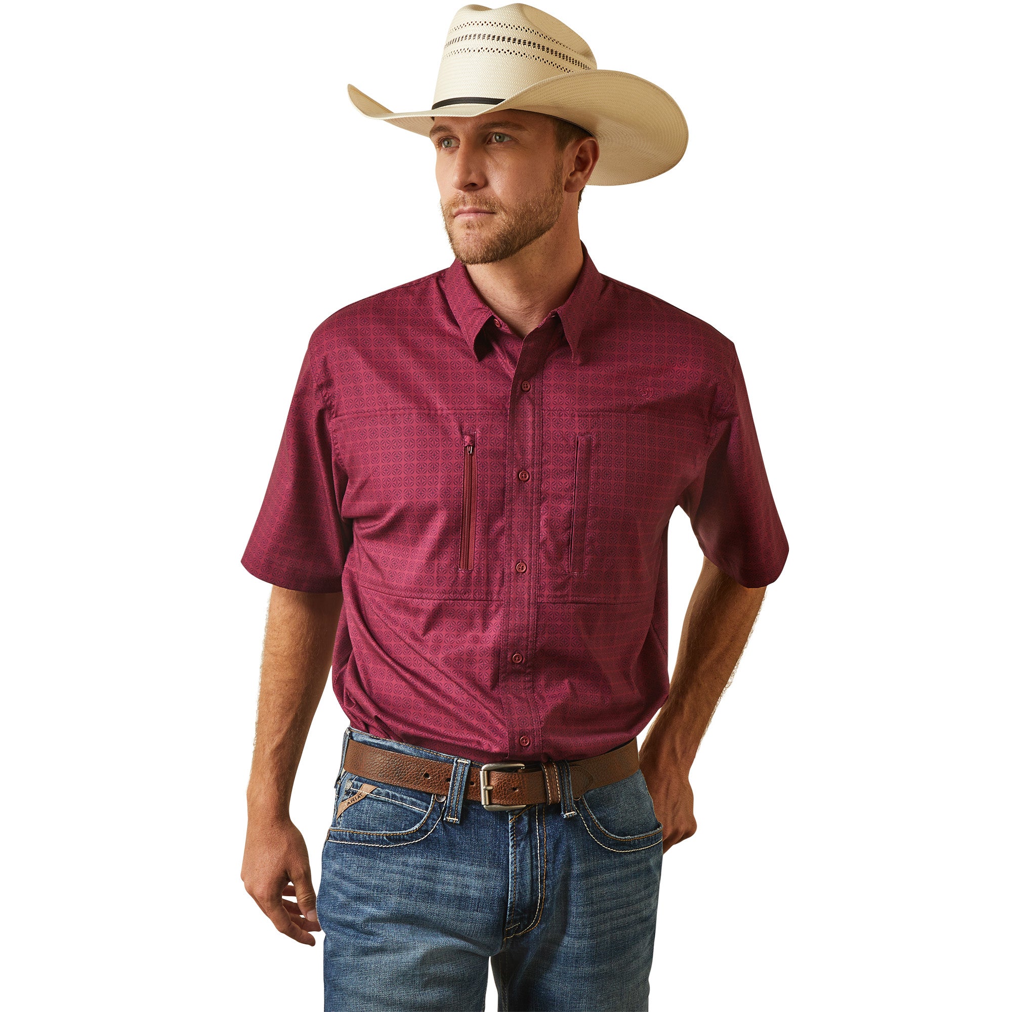 Ariat VentTEK Classic Fit Shirt-Dark Red
