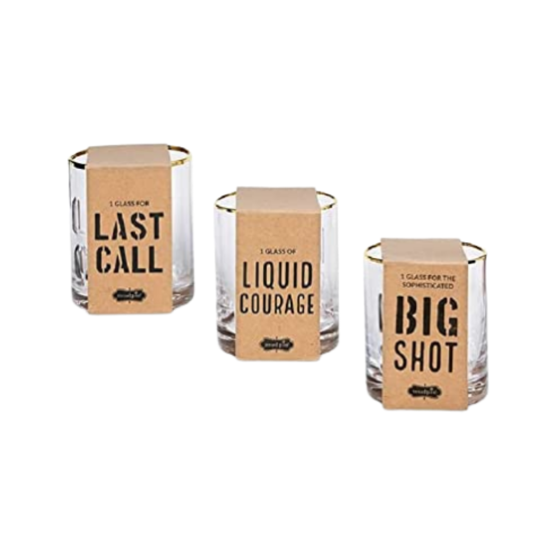 Embossed Gold Rimmed Whiskey Glass