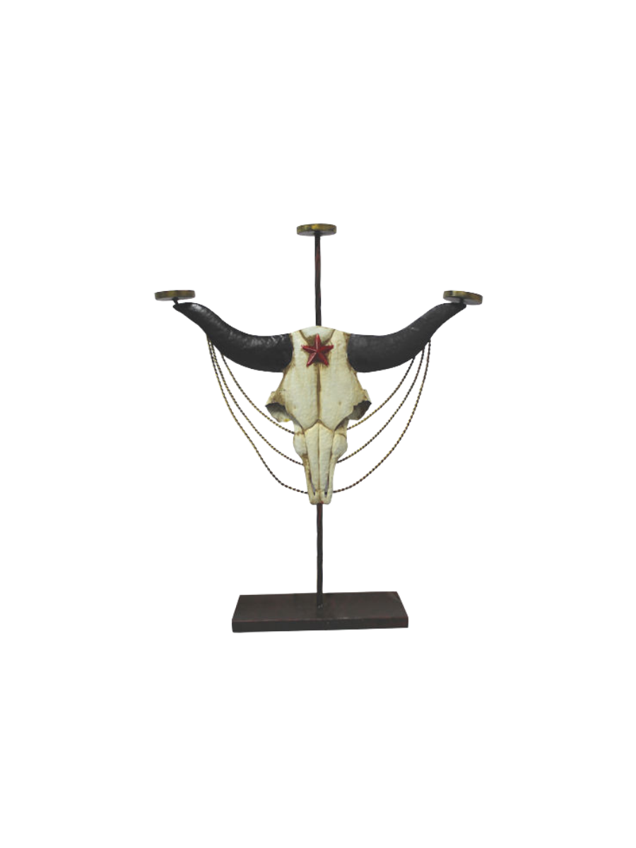 Longhorn Metal Candleholder