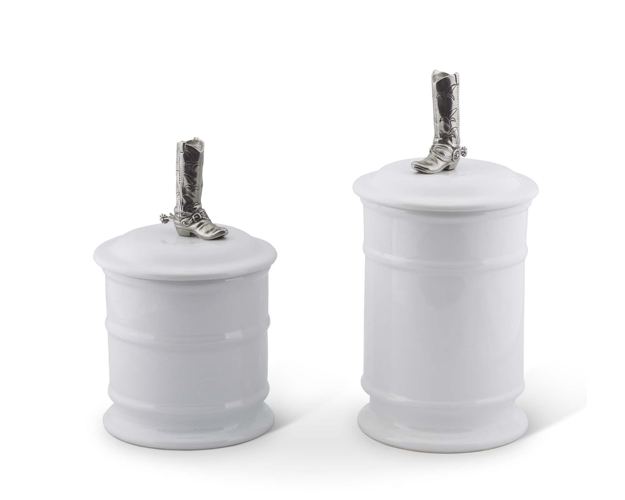 Cowboy Boot Stoneware Canister-Short