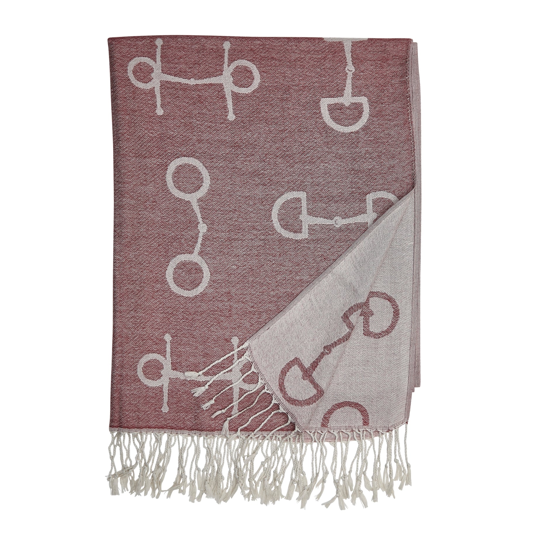 Lila Snaffle Bit Pashmina Burgandy