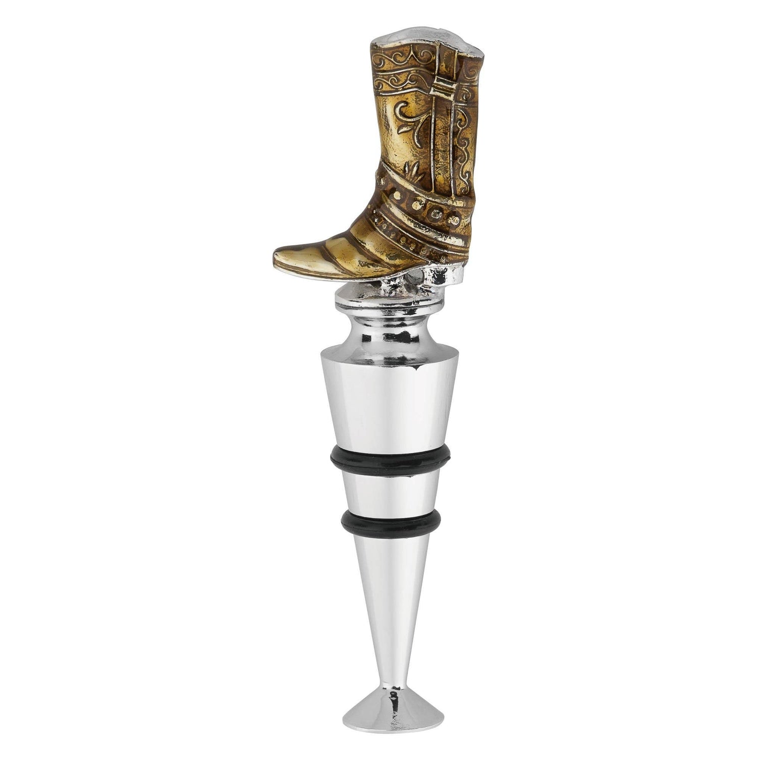 Boot Zinc Alloy Wine Bottle Stopper, Painted