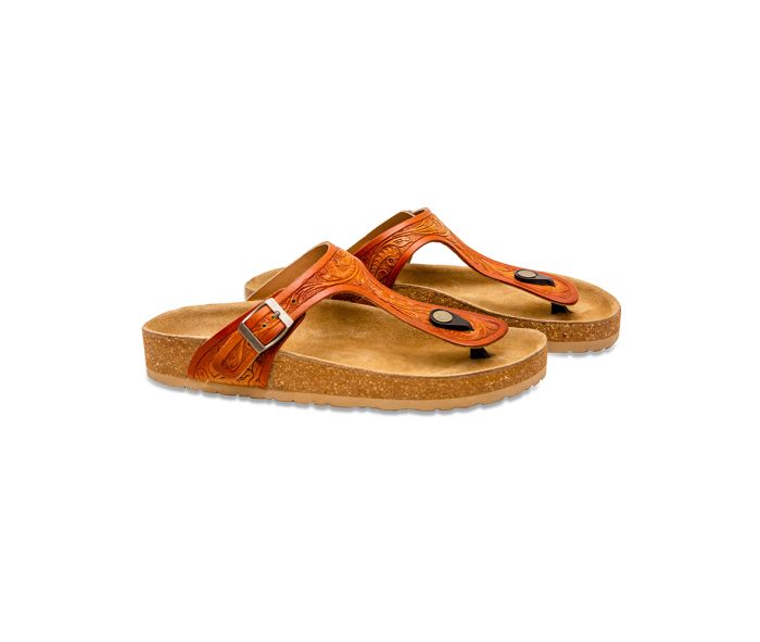 Crockler Western Hand-Tooled Sandals