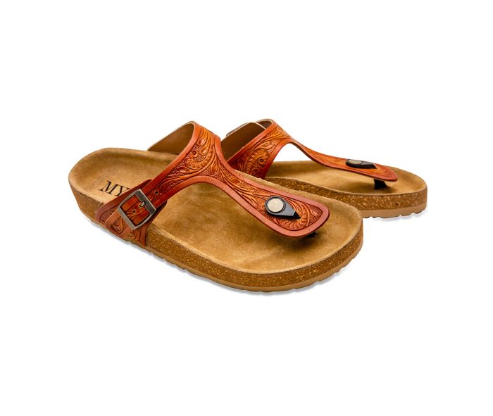 Crockler Western Hand-Tooled Sandals