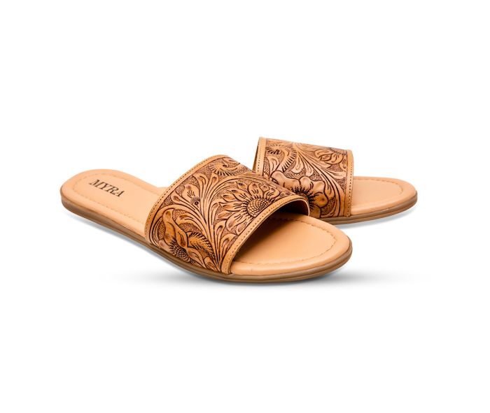Coppu Western Hand-Tooled Sandals