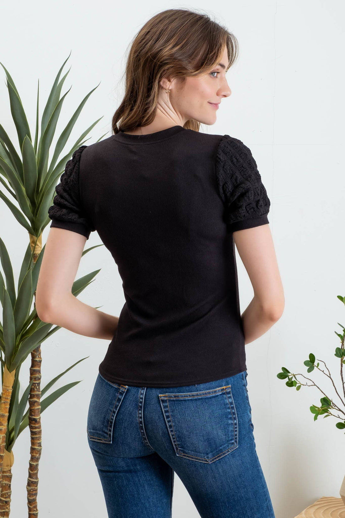 Dusty Rose Top, Black