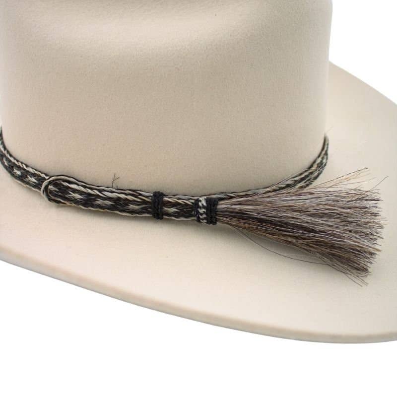 Pepper Horsehair Braided Single Tassel Hat Band