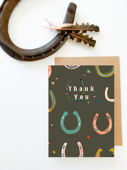 Western Horseshoe Thank You Card