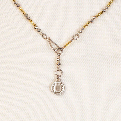 Aurora Pyrite  &amp; Silver Long Strand Necklace