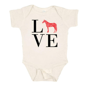 LOVE Horses Infant Onesie, Oatmeal