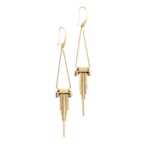 CHRE89 Geometric brass earrings