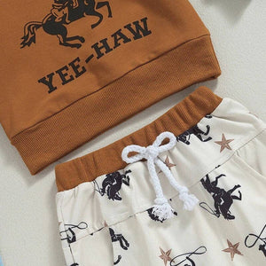 Yee Haw Cowboy Horse Loungewear Outfit