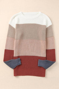 Lexi Colorblock Ribbed Trim Sweater