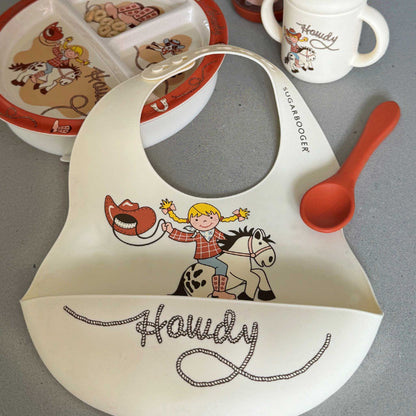 Howdy Cowgirl Fresh &amp; Messy Silicone Bib &amp; Spoon Set