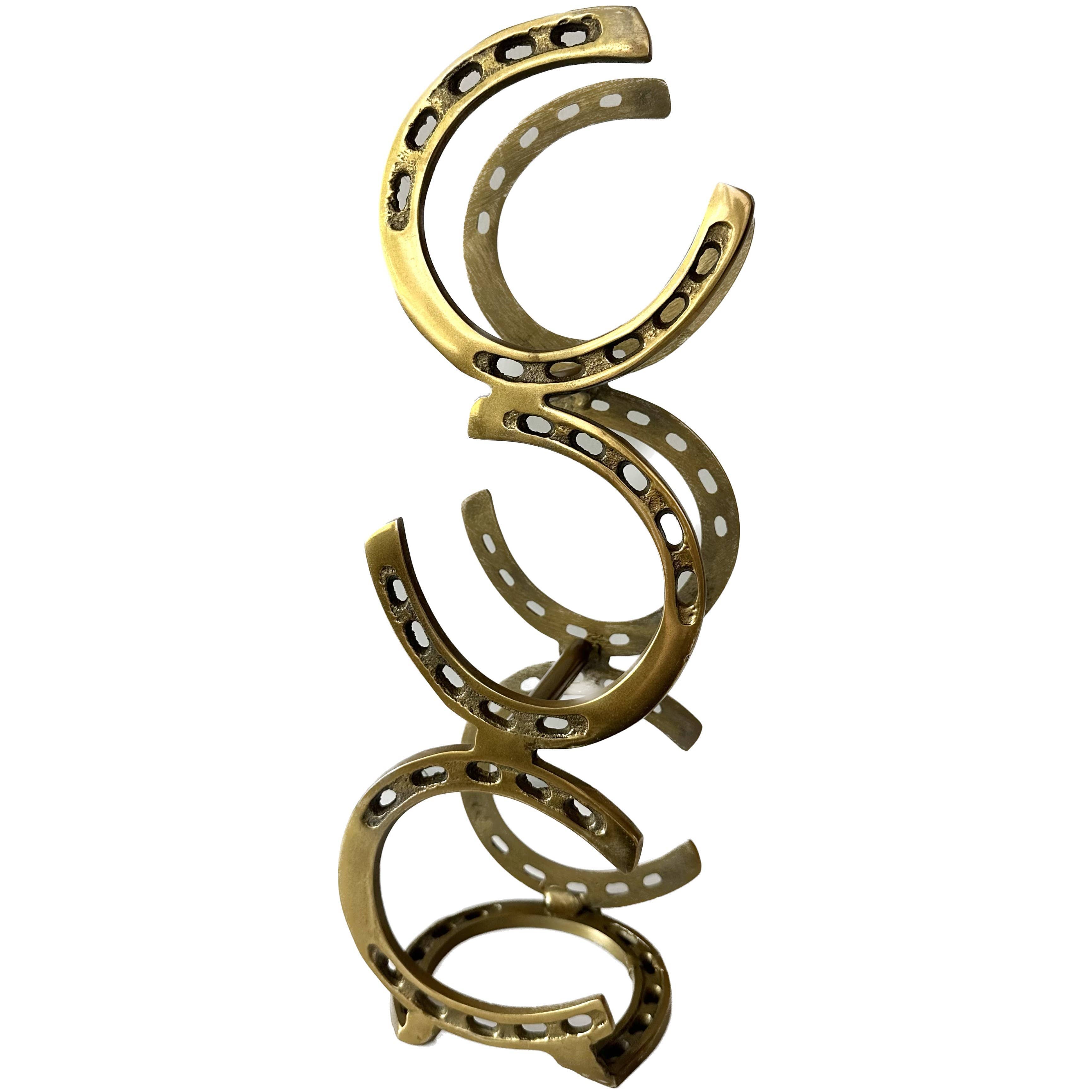 Gold Horseshoe Wine Rack