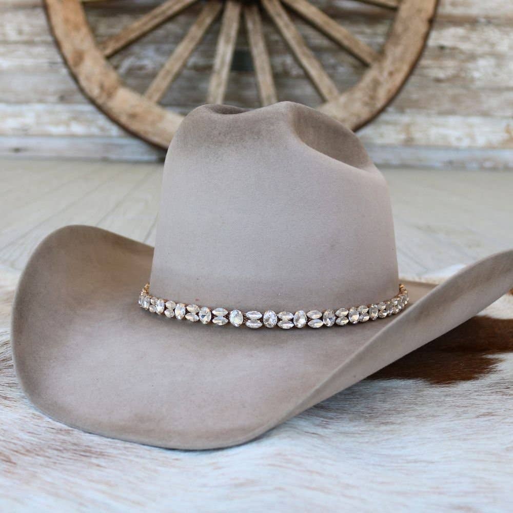 The Kate Rose Gold Rhinestone Bling Hat Band