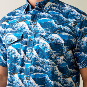 Ariat Mens Venttek Western Aloha Fitted Shirt-Hawaiian Ocean