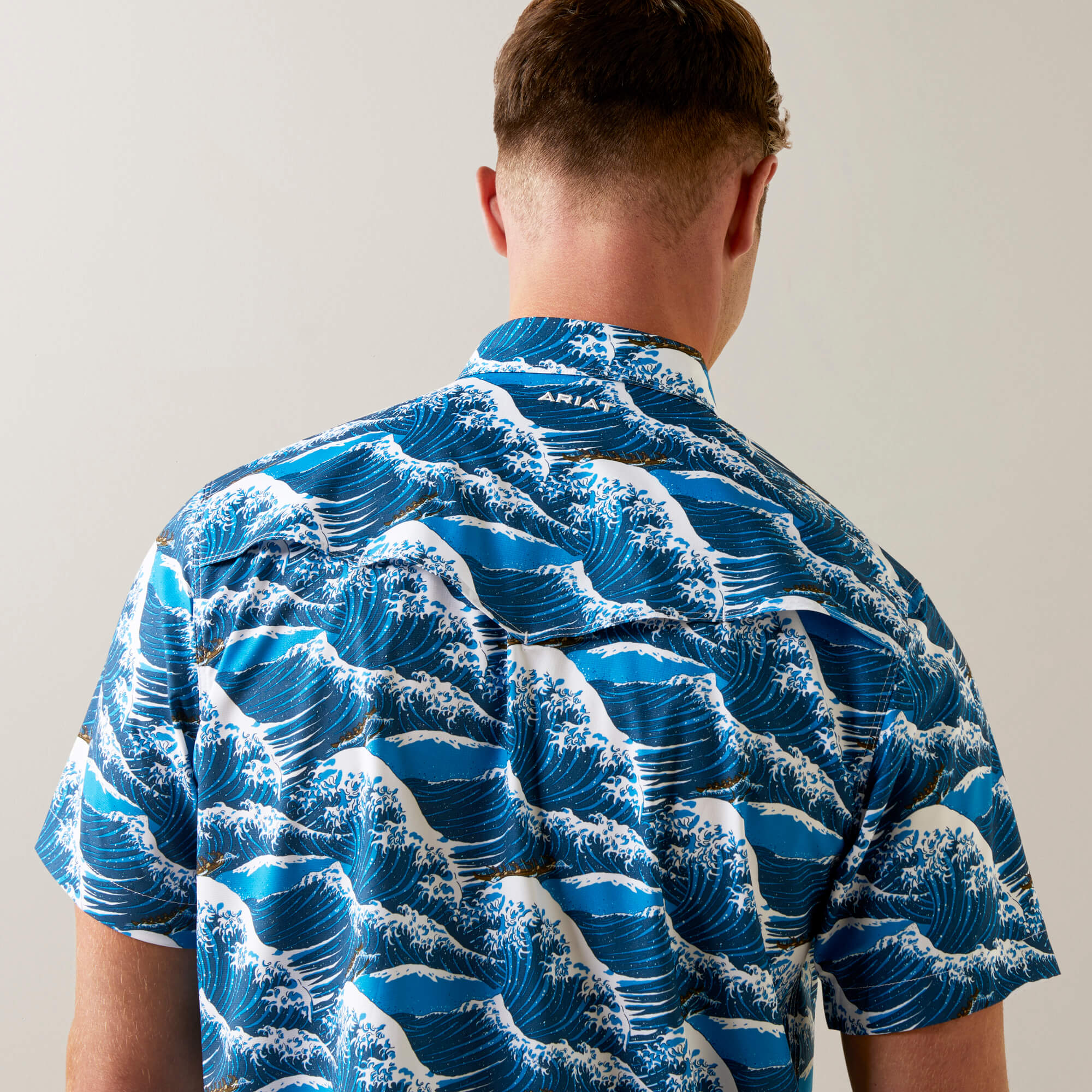Ariat Mens Venttek Western Aloha Fitted Shirt-Hawaiian Ocean