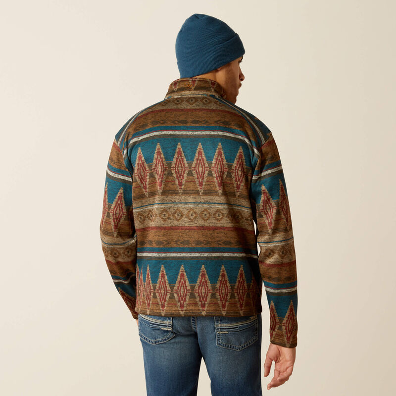 Caldwell Full Zip Sweater, Oxford Tan Southwest