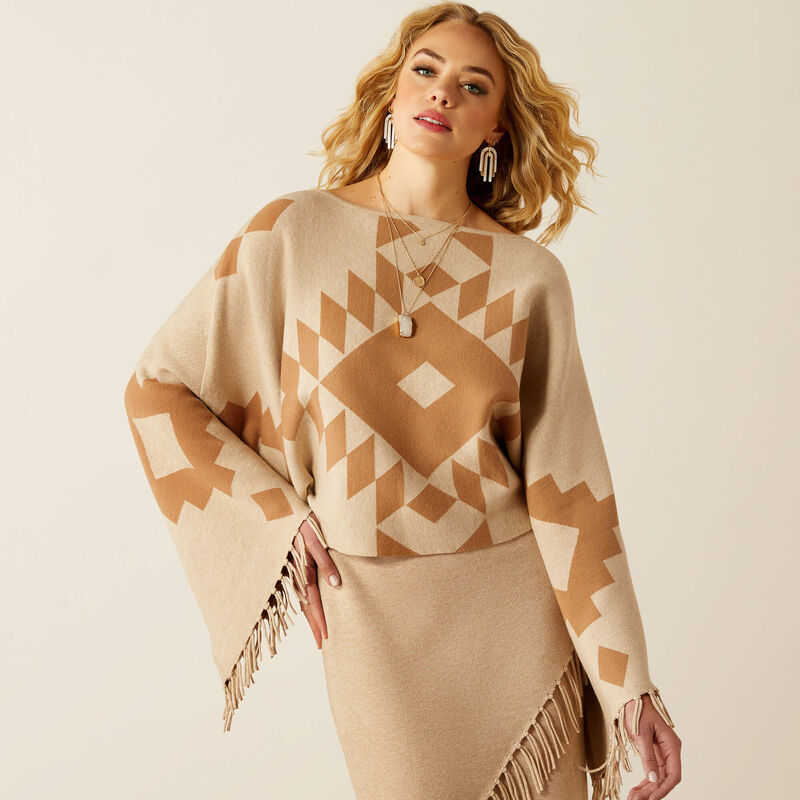 Sunset Chic Sweater Poncho