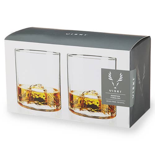 Pacific Northwest Mountain Themed Crystal Tumblers -Set of 2