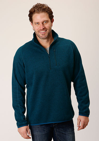 Stetson 1/4 Zip Knit Pullover Sweater, Blue