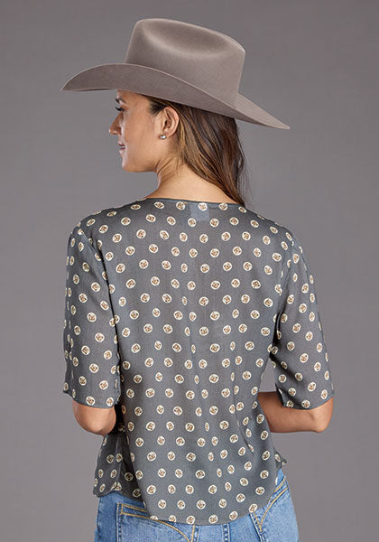 Horse Pennies V-Neck Blouse