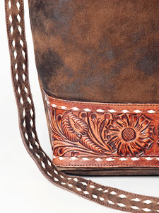 Quinn Buckstitch Tooled Leather Handbag