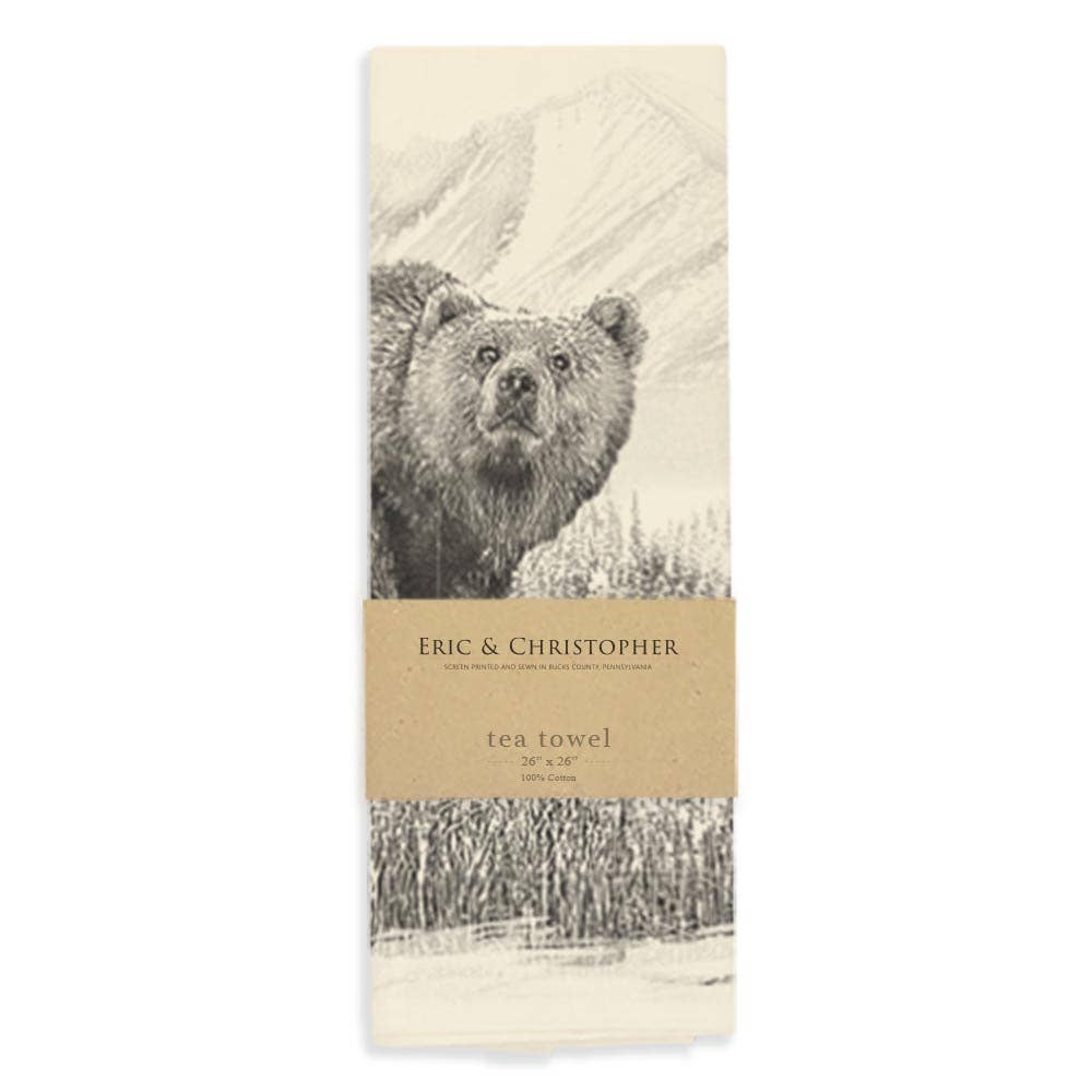 American Woodland Bear Tea Towel