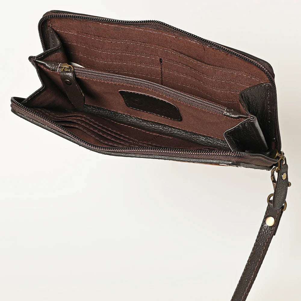 Loretta Tooled Leather Wristlet