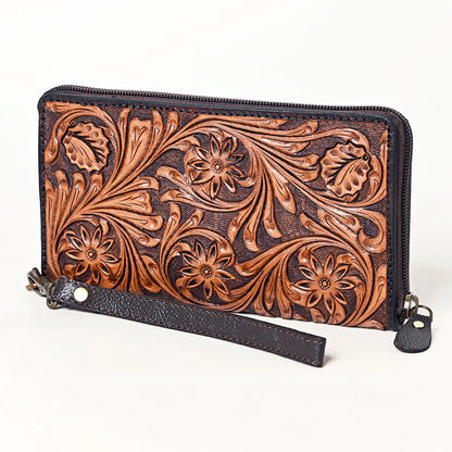 Loretta Tooled Leather Wristlet