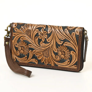 Loretta Tooled Leather Wristlet