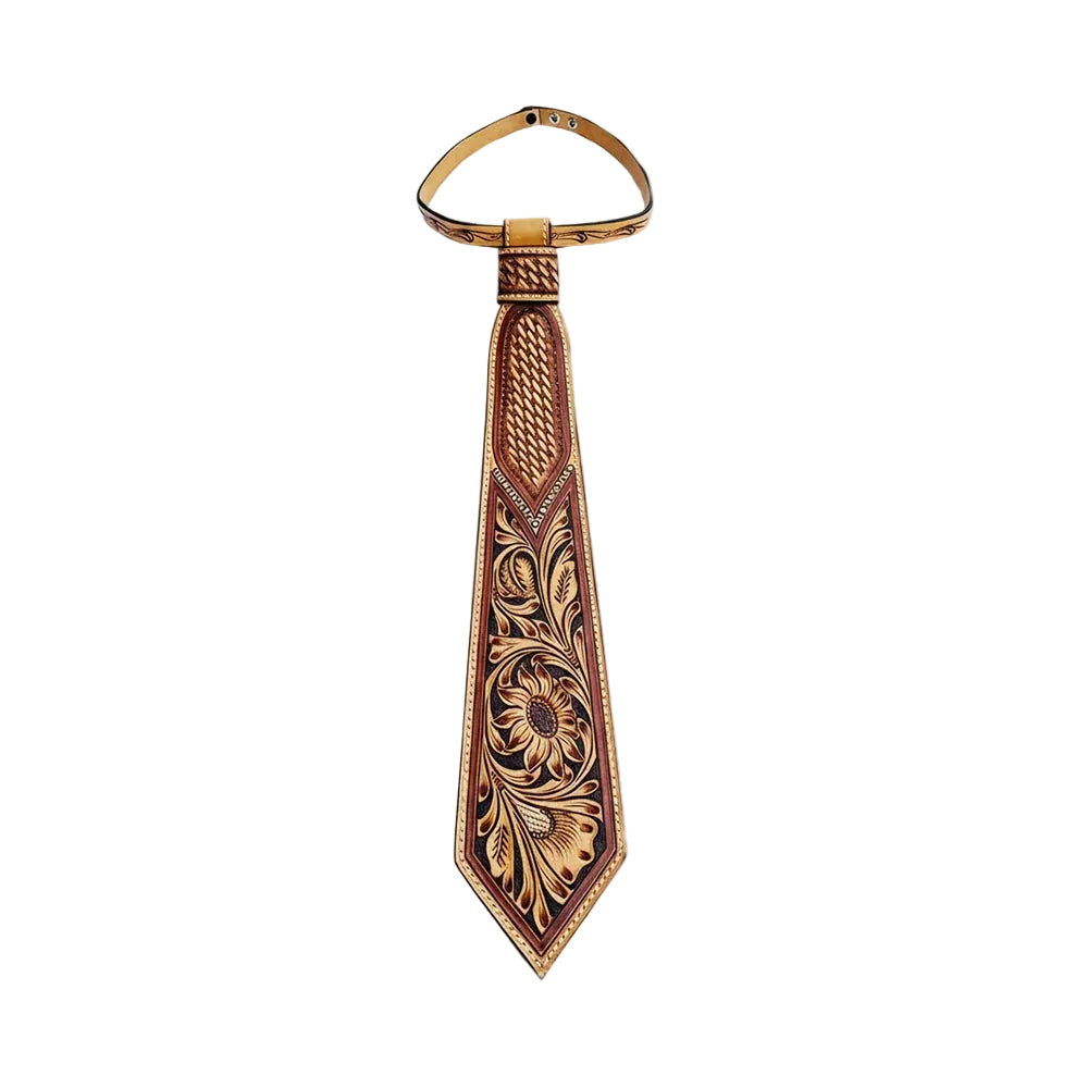 The Wild Rose Tooled Leather Tie