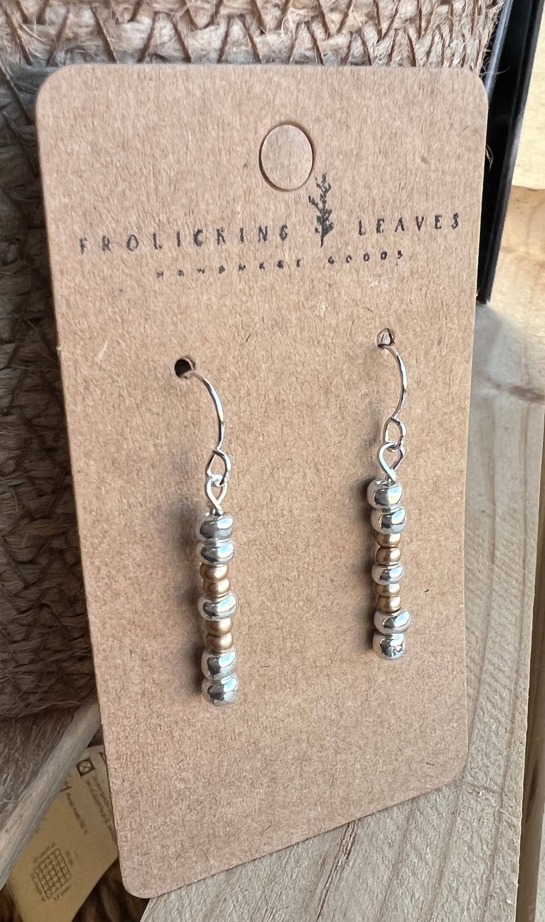 Silver &amp; Gold Beaded Earrings 